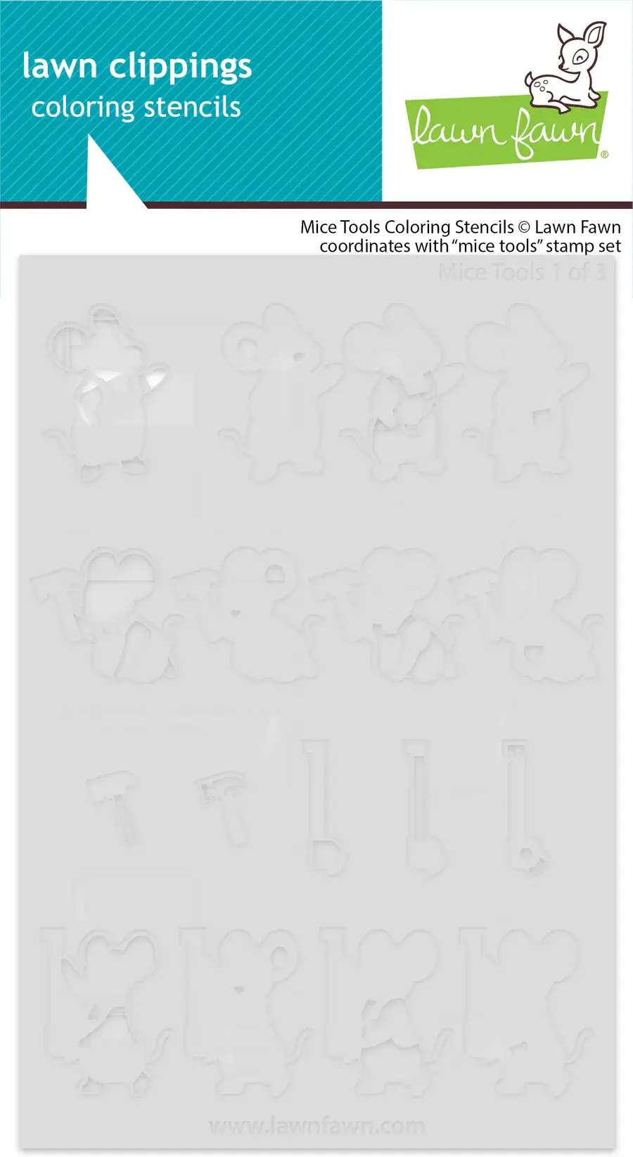 LAWN FAWN LAWN FAWN MICE TOOLS COLORING STENCIL SET