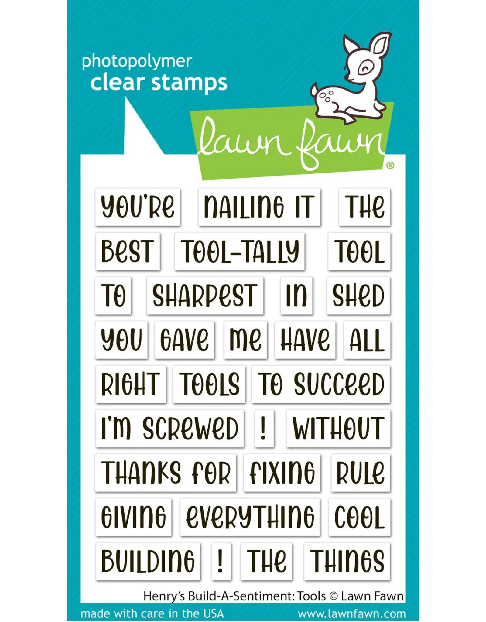 LAWN FAWN LAWN FAWN HENRY'S BUILD-A-SENTIMENT: TOOLS CLEAR STAMP SET