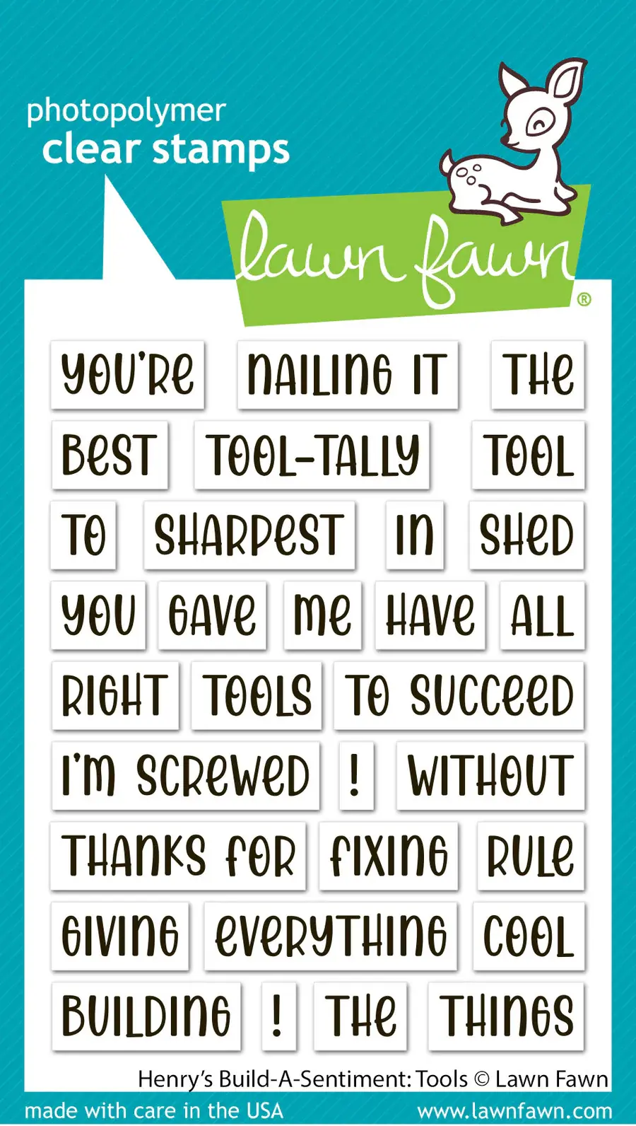 LAWN FAWN LAWN FAWN HENRY'S BUILD-A-SENTIMENT: TOOLS CLEAR STAMP SET