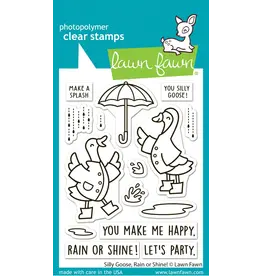 LAWN FAWN LAWN FAWN SILLY GOOSE, RAIN OR SHINE! CLEAR STAMP SET