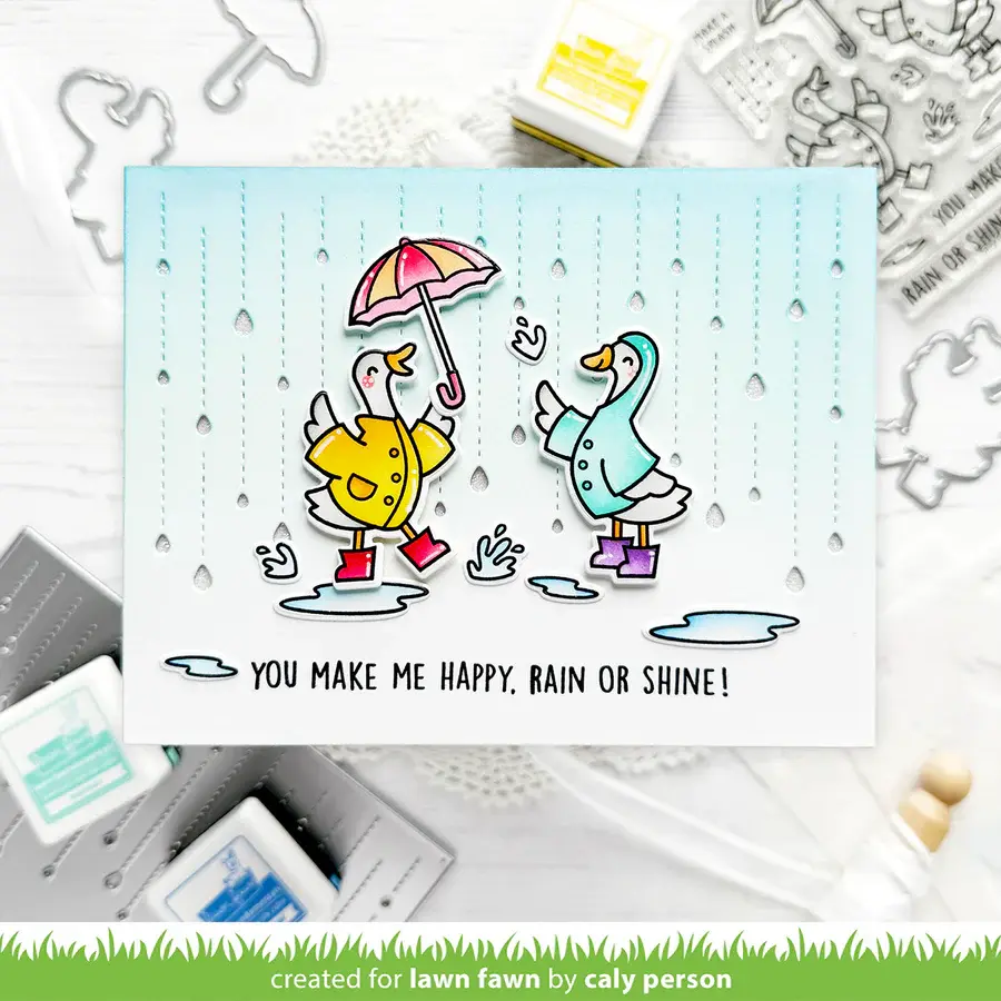 LAWN FAWN LAWN FAWN SILLY GOOSE, RAIN OR SHINE! CLEAR STAMP SET