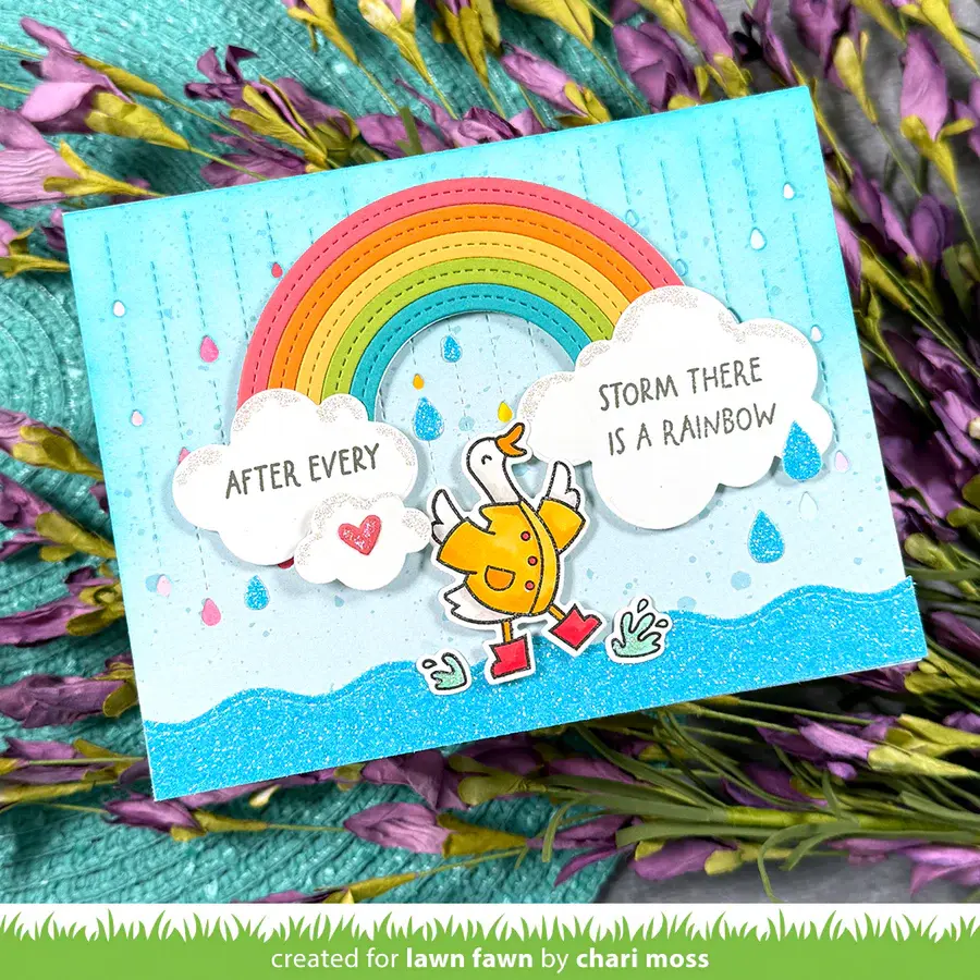 LAWN FAWN LAWN FAWN SILLY GOOSE, RAIN OR SHINE! CLEAR STAMP SET