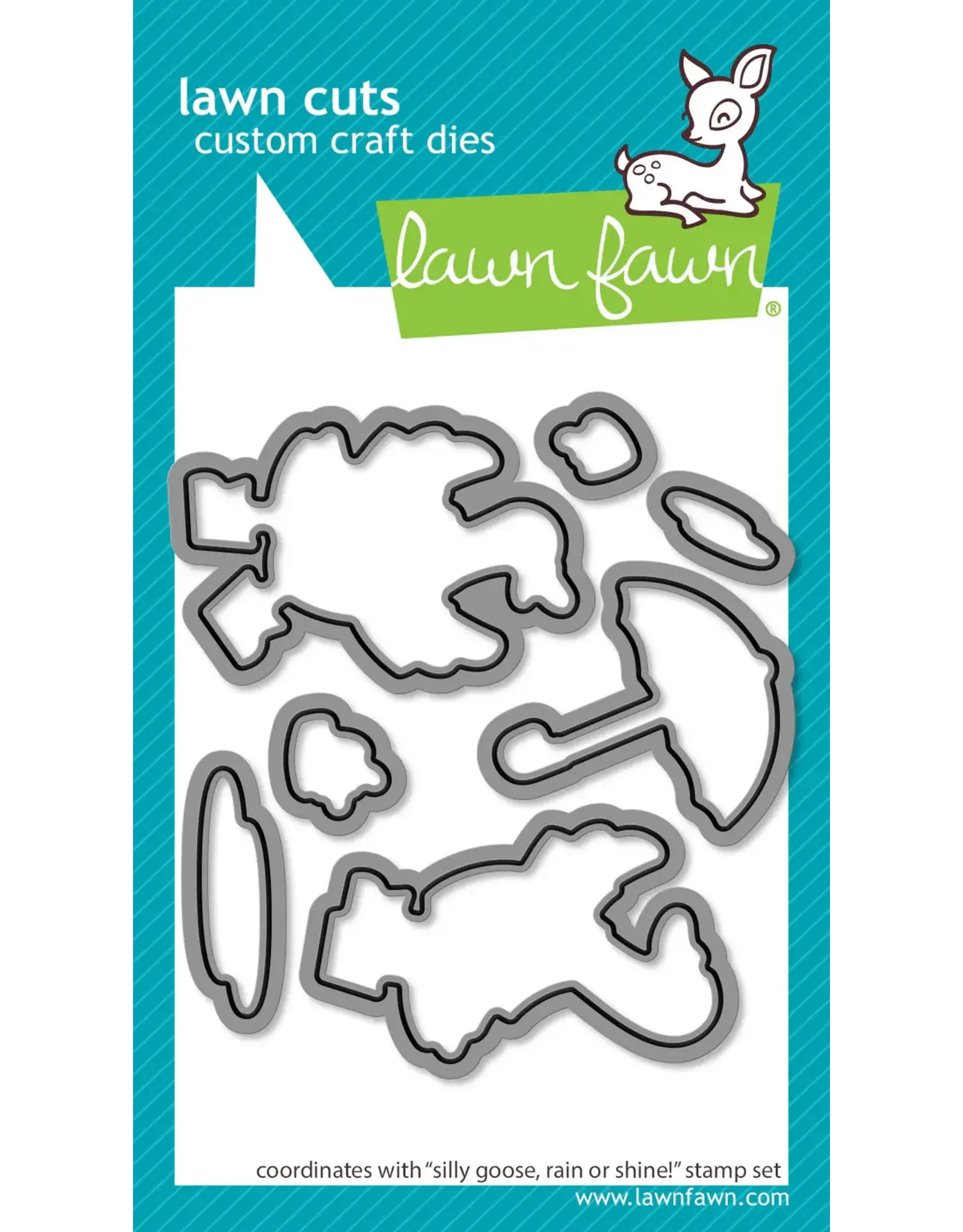 LAWN FAWN LAWN FAWN SILLY GOOSE, RAIN OR SHINE! DIE SET