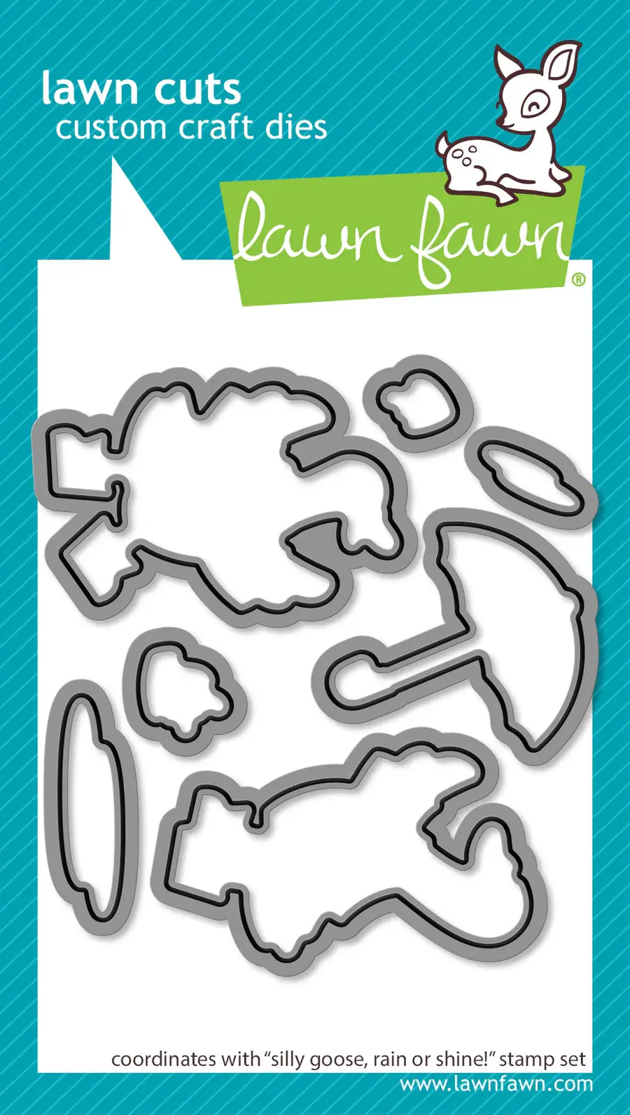 LAWN FAWN LAWN FAWN SILLY GOOSE, RAIN OR SHINE! DIE SET
