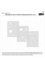 LAWN FAWN LAWN FAWN SILLY GOOSE, RAIN OR SHINE! COLORING STENCIL SET