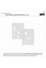 LAWN FAWN LAWN FAWN MICE FLOWERS COLORING STENCIL SET