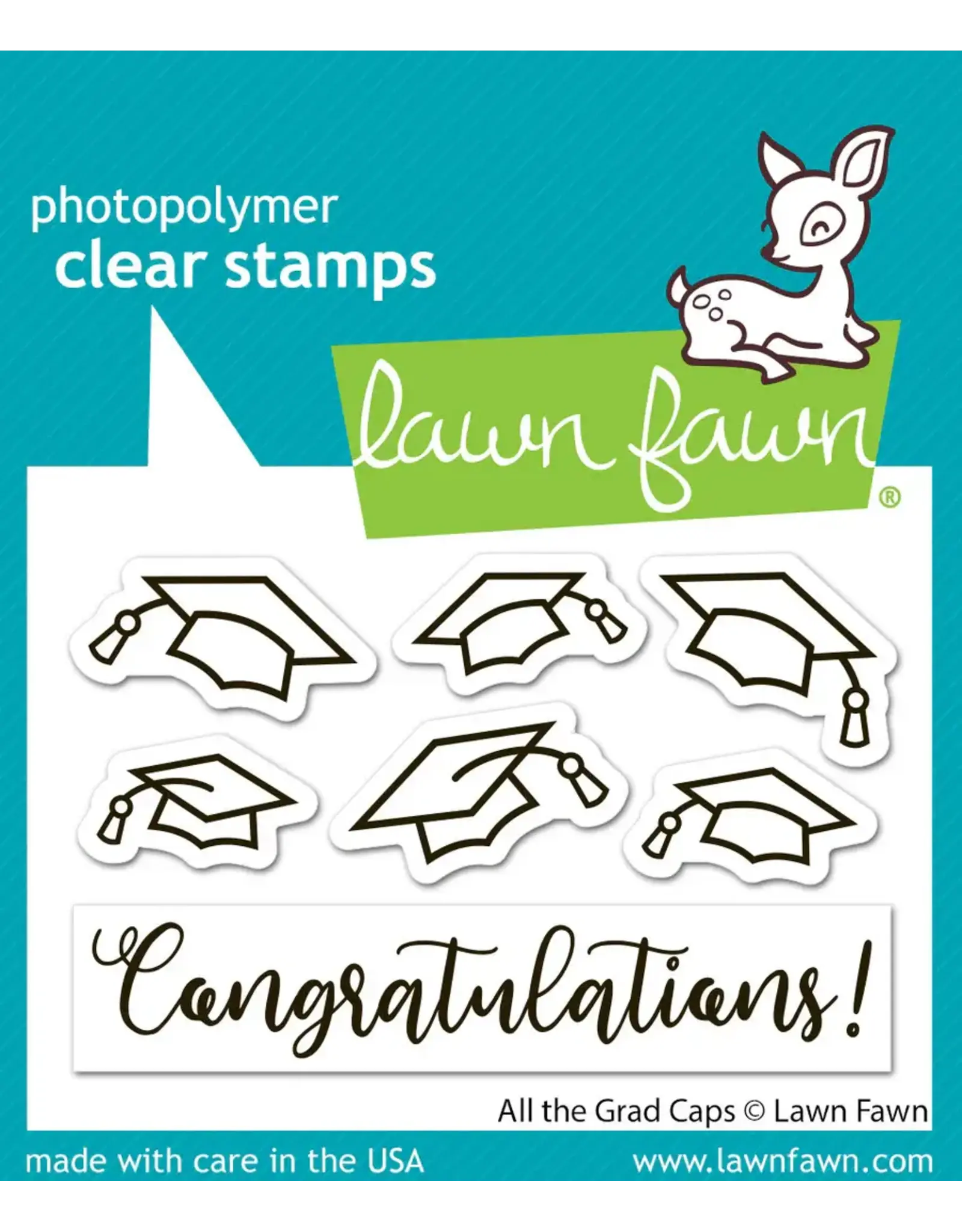 LAWN FAWN LAWN FAWN GRAD CAPS CLEAR STAMP SET