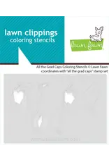 LAWN FAWN LAWN FAWN GRAD CAPS COLORING STENCIL SET