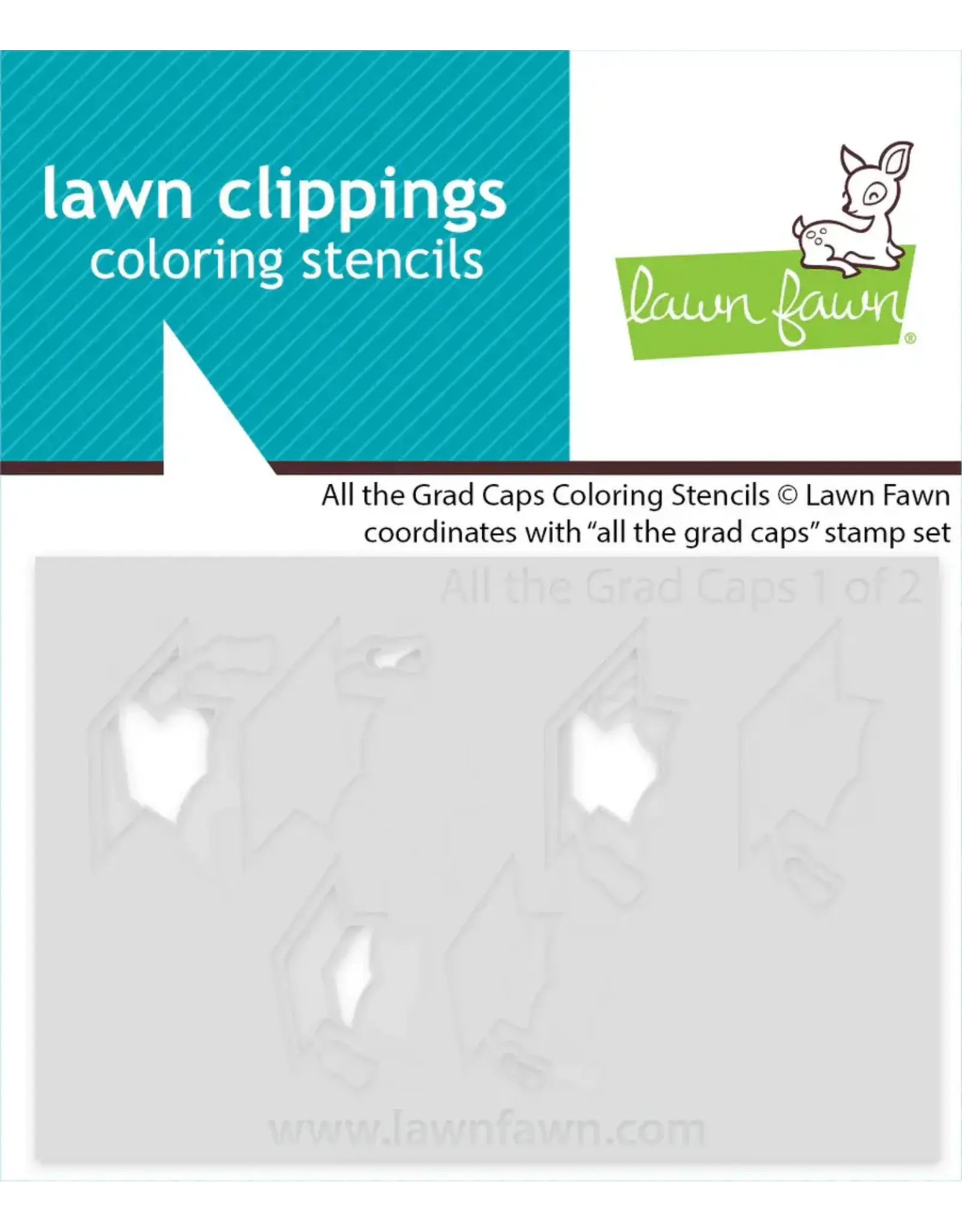 LAWN FAWN LAWN FAWN GRAD CAPS COLORING STENCIL SET