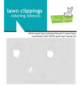 LAWN FAWN LAWN FAWN GRAD CAPS COLORING STENCIL SET