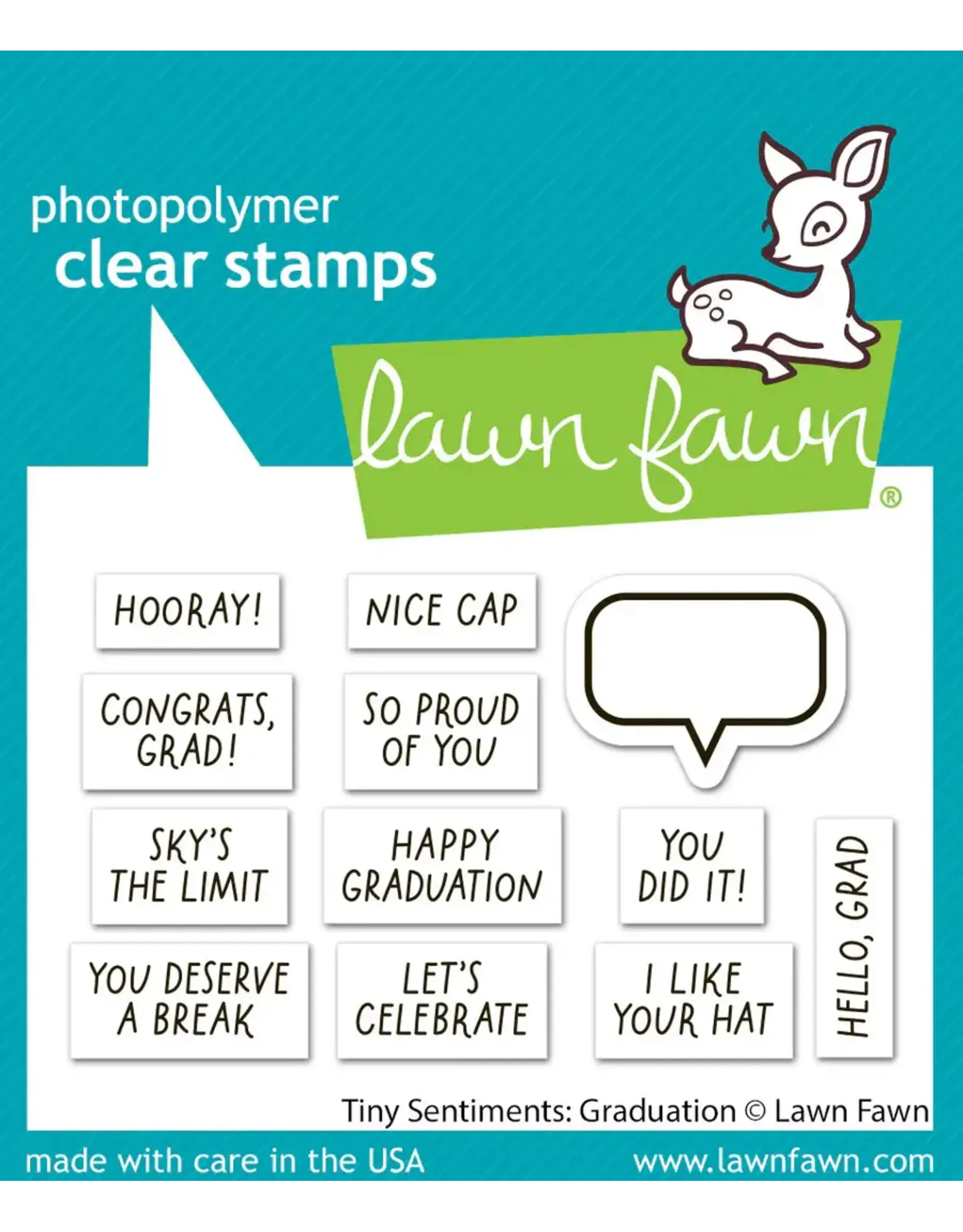 LAWN FAWN LAWN FAWN TINY SENTIMENTS: GRADUATION CLEAR STAMP SET