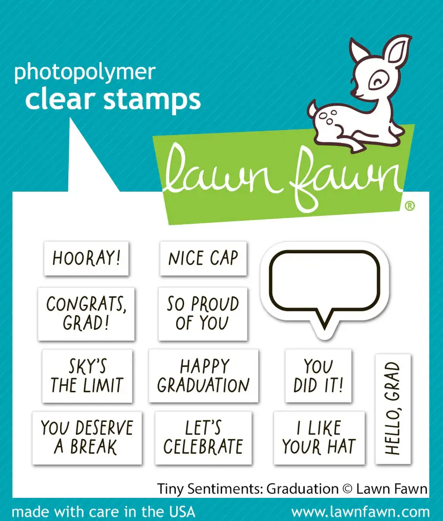 LAWN FAWN LAWN FAWN TINY SENTIMENTS: GRADUATION CLEAR STAMP SET