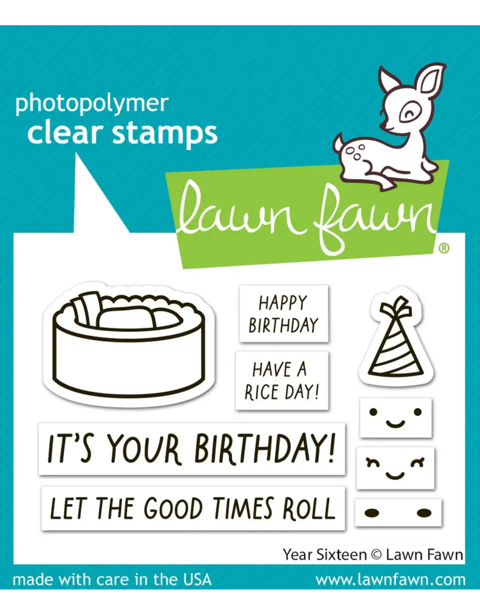 LAWN FAWN LAWN FAWN YEAR SIXTEEN CLEAR STAMP SET
