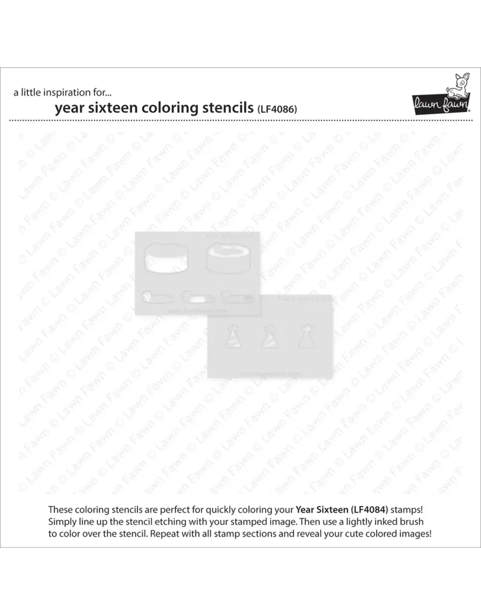 LAWN FAWN LAWN FAWN YEAR SIXTEEN COLORING STENCIL SET