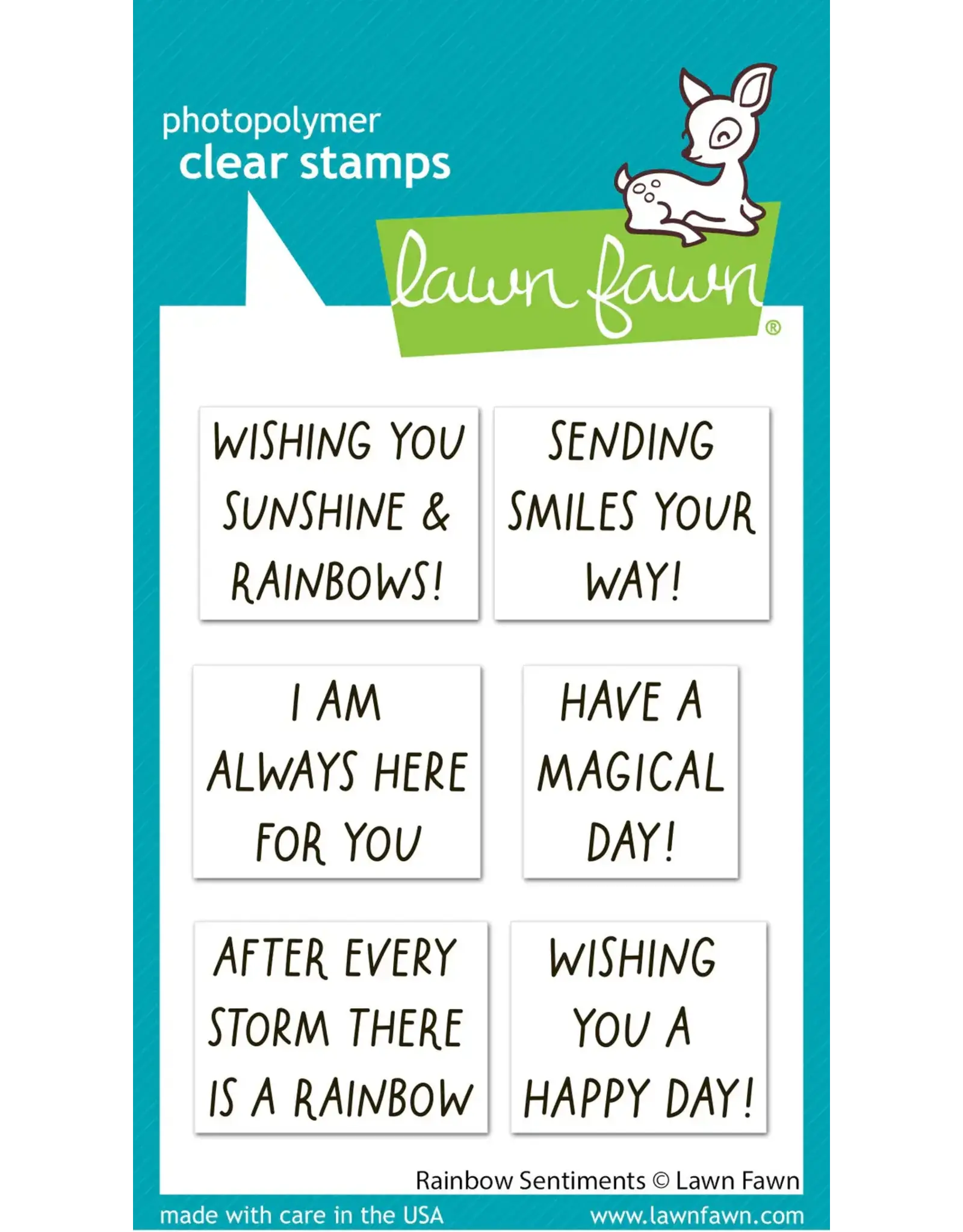 LAWN FAWN LAWN FAWN RAINBOW SENTIMENTS CLEAR STAMP SET