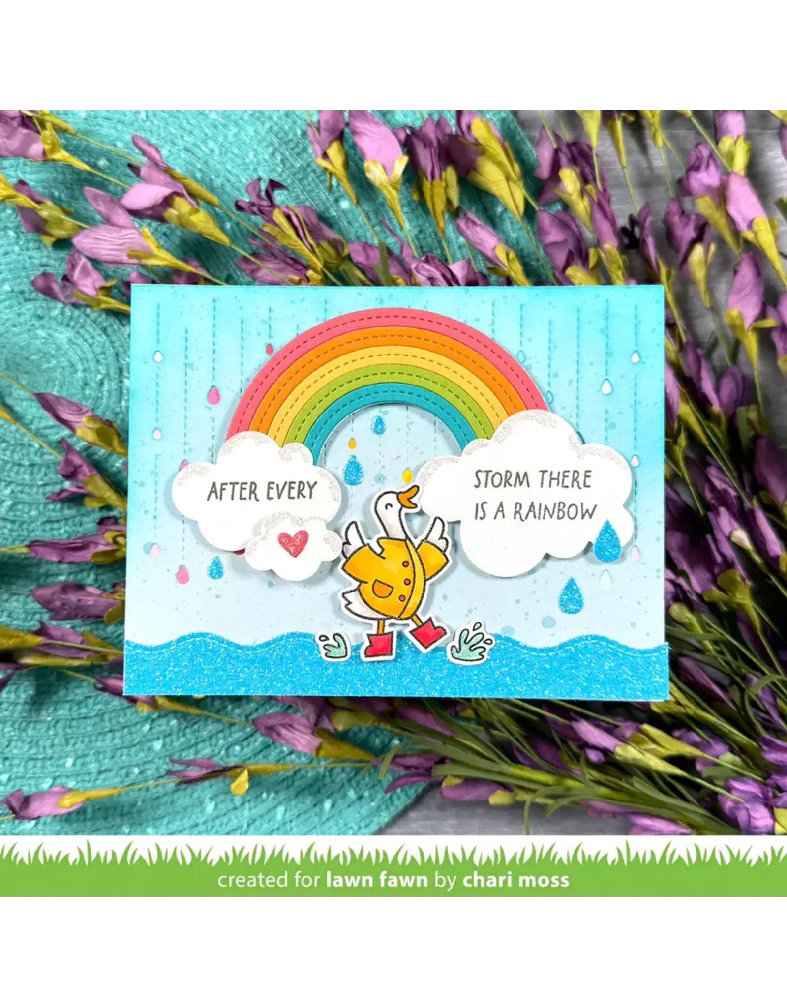 LAWN FAWN LAWN FAWN RAINBOW SENTIMENTS CLEAR STAMP SET