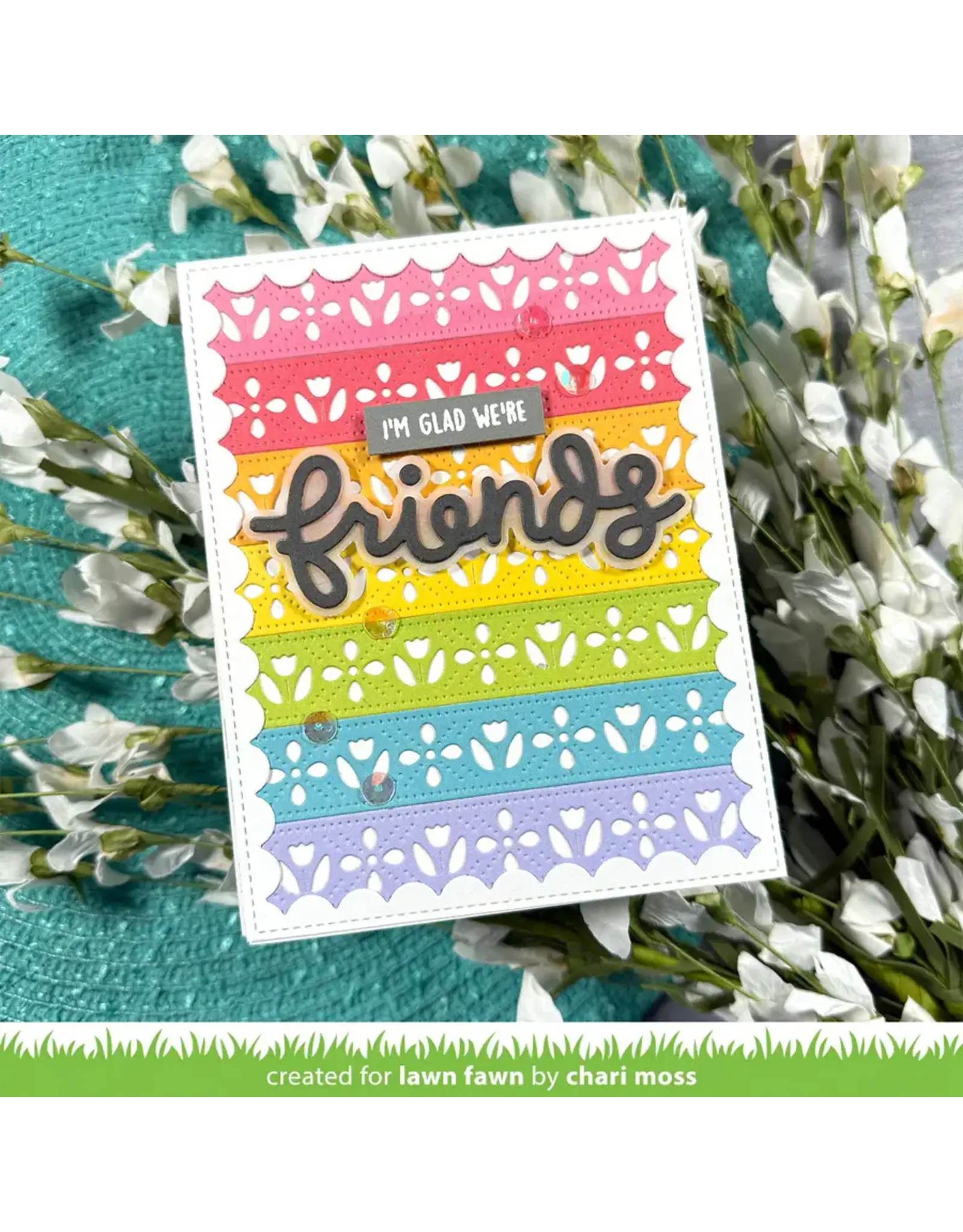 LAWN FAWN LAWN FAWN FOLKSY TULIP BORDER DIE