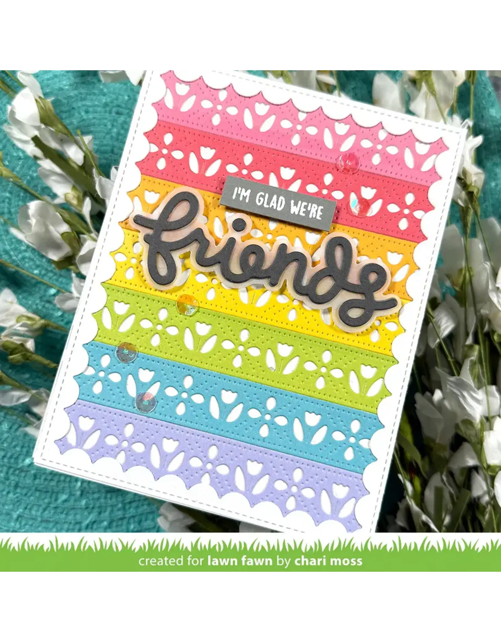 LAWN FAWN LAWN FAWN SCRIPTY FRIENDS OUTLINE ADD-ON DIE SET