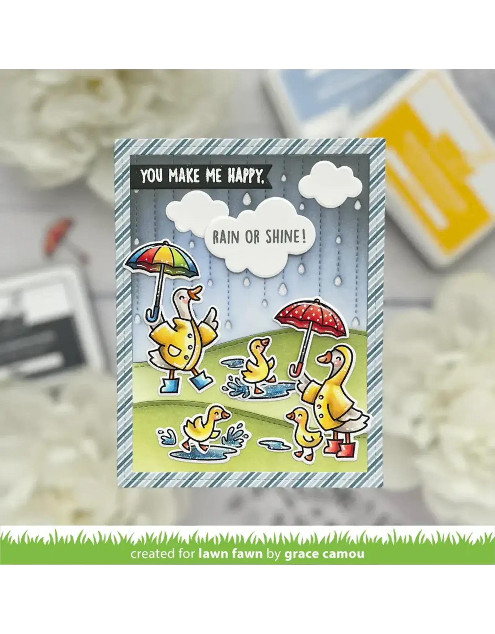 LAWN FAWN LAWN FAWN RAINY DAY BACKDROP: PORTRAIT DIE SET