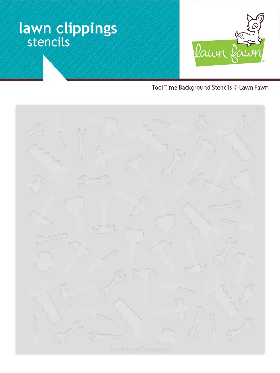LAWN FAWN LAWN FAWN TOOL TIME 6x6 BACKGROUND STENCIL SET 2/PK
