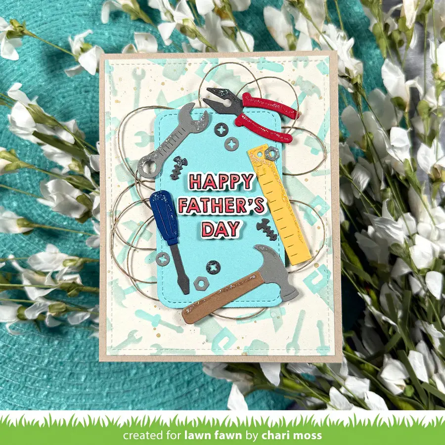 LAWN FAWN LAWN FAWN TOOL TIME 6x6 BACKGROUND STENCIL SET 2/PK