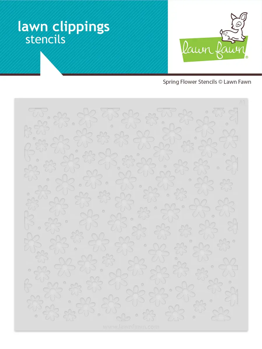 LAWN FAWN LAWN FAWN SPRING FLOWERS 6x6 STENCIL SET 3/PK