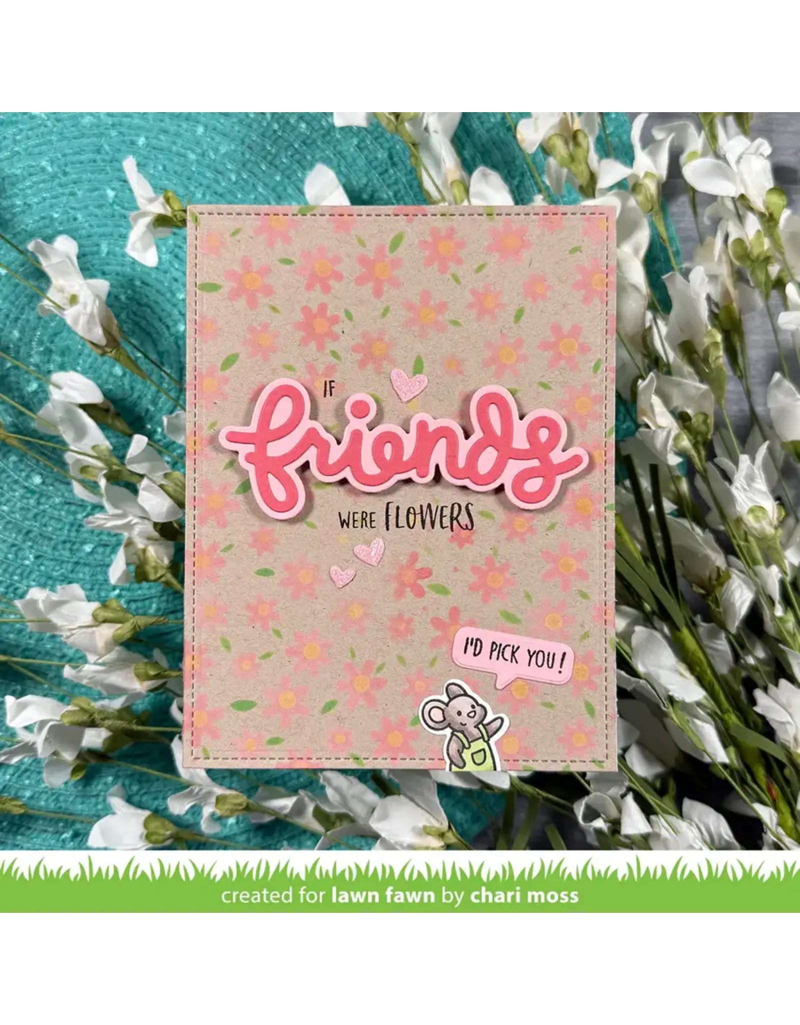 LAWN FAWN LAWN FAWN SPRING FLOWERS 6x6 STENCIL SET 3/PK