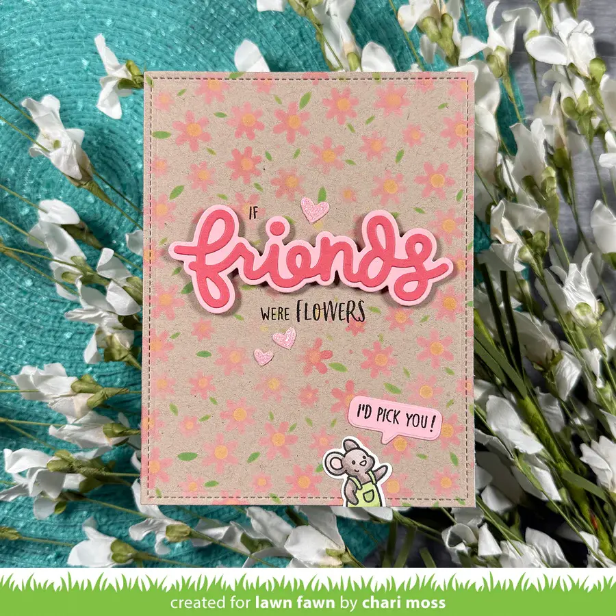 LAWN FAWN LAWN FAWN SPRING FLOWERS 6x6 STENCIL SET 3/PK