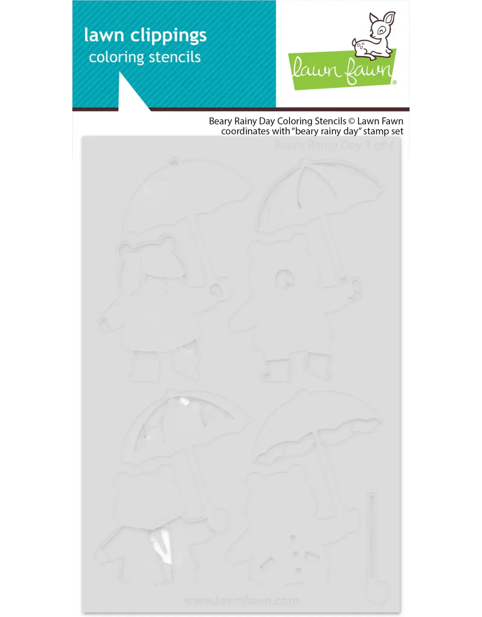LAWN FAWN LAWN FAWN BEARY RAINY DAY COLORING STENCIL SET