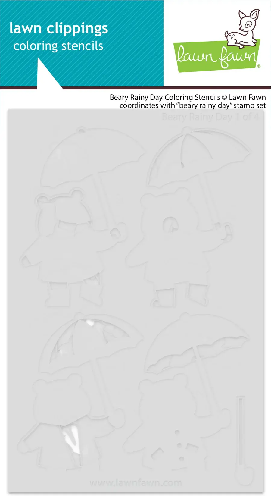 LAWN FAWN LAWN FAWN BEARY RAINY DAY COLORING STENCIL SET