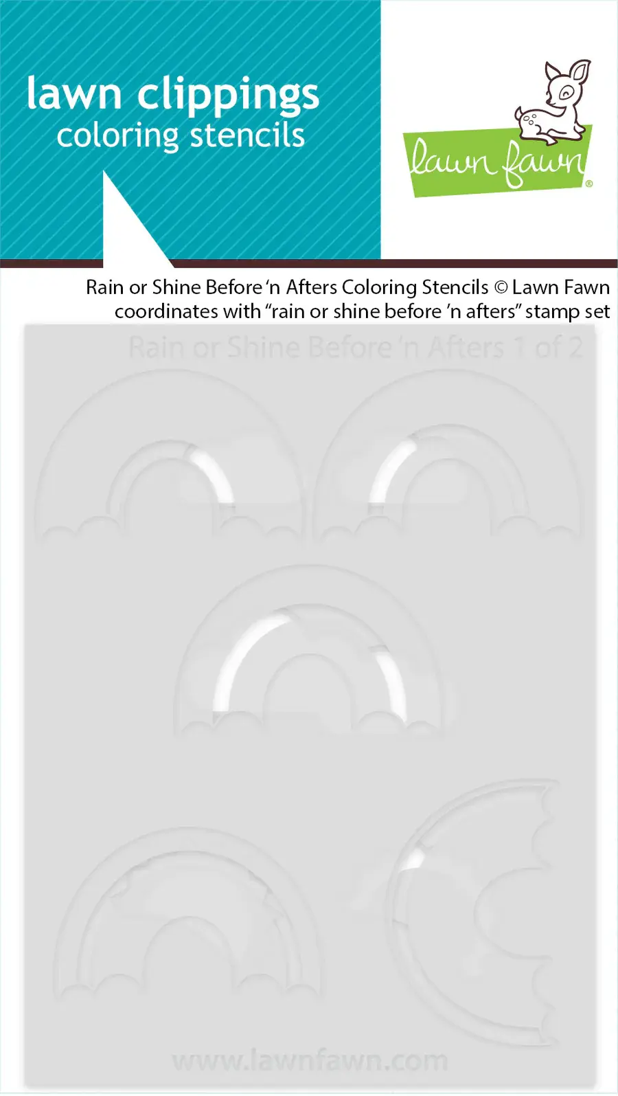LAWN FAWN LAWN FAWN RAIN OR SHINE BEFORE 'N AFTERS COLORING STENCIL SET
