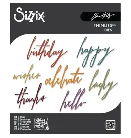 SIZZIX SIZZIX TIM HOLTZ THINLITS HANDWRITTEN CELEBRATE DIE SET