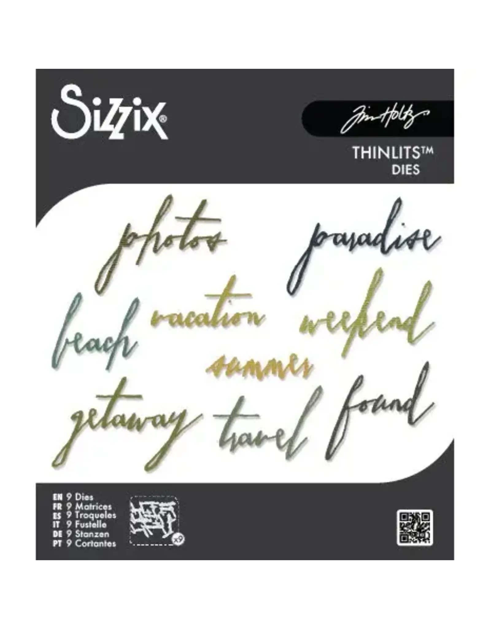 SIZZIX SIZZIX TIM HOLTZ THINLITS HANDWRITTEN VACATION DIE SET