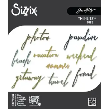 SIZZIX SIZZIX TIM HOLTZ THINLITS HANDWRITTEN VACATION DIE SET