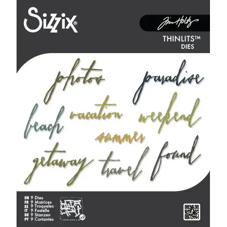 SIZZIX SIZZIX TIM HOLTZ THINLITS HANDWRITTEN VACATION DIE SET