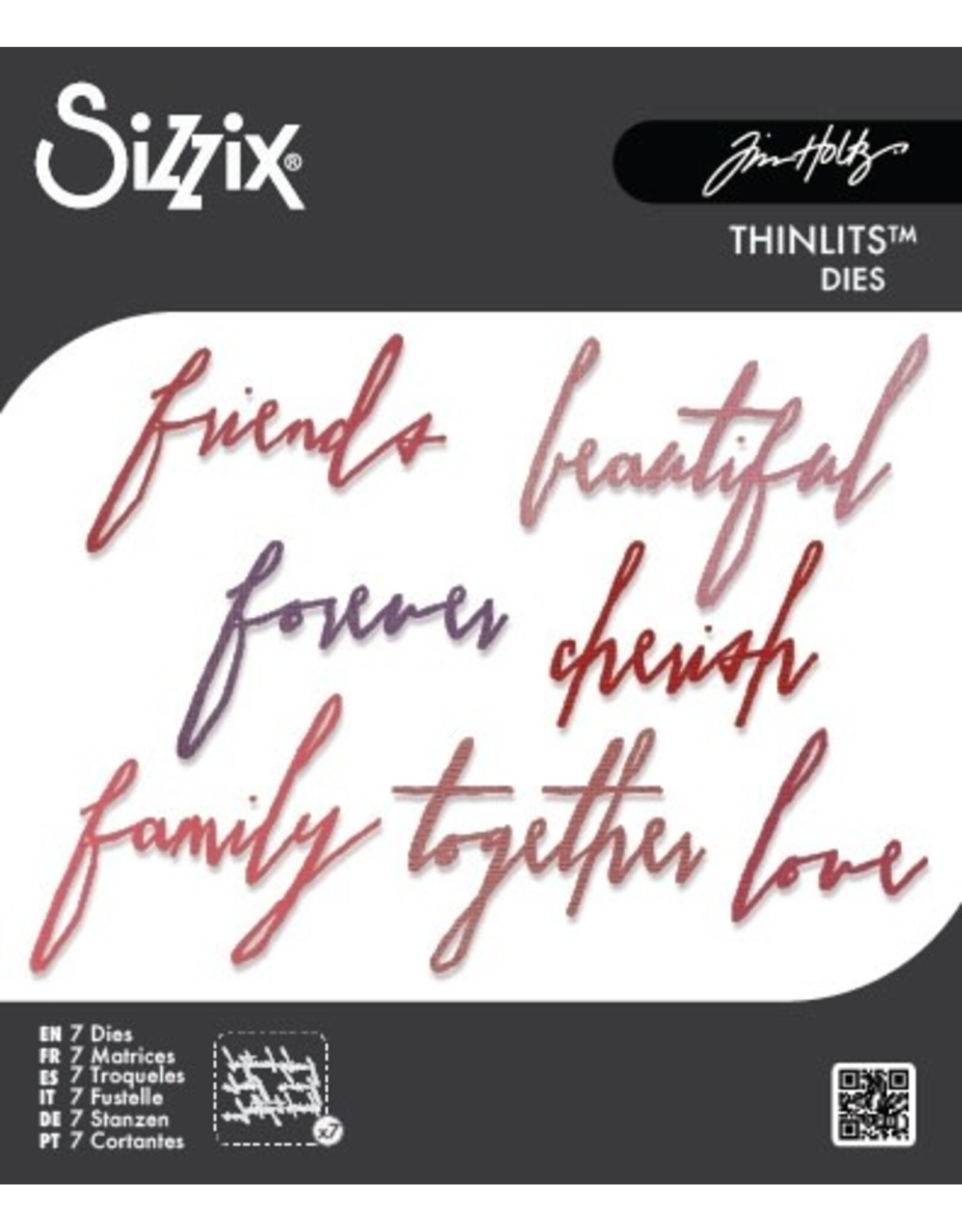 SIZZIX SIZZIX TIM HOLTZ THINLITS HANDWRITTEN LOVE DIE SET