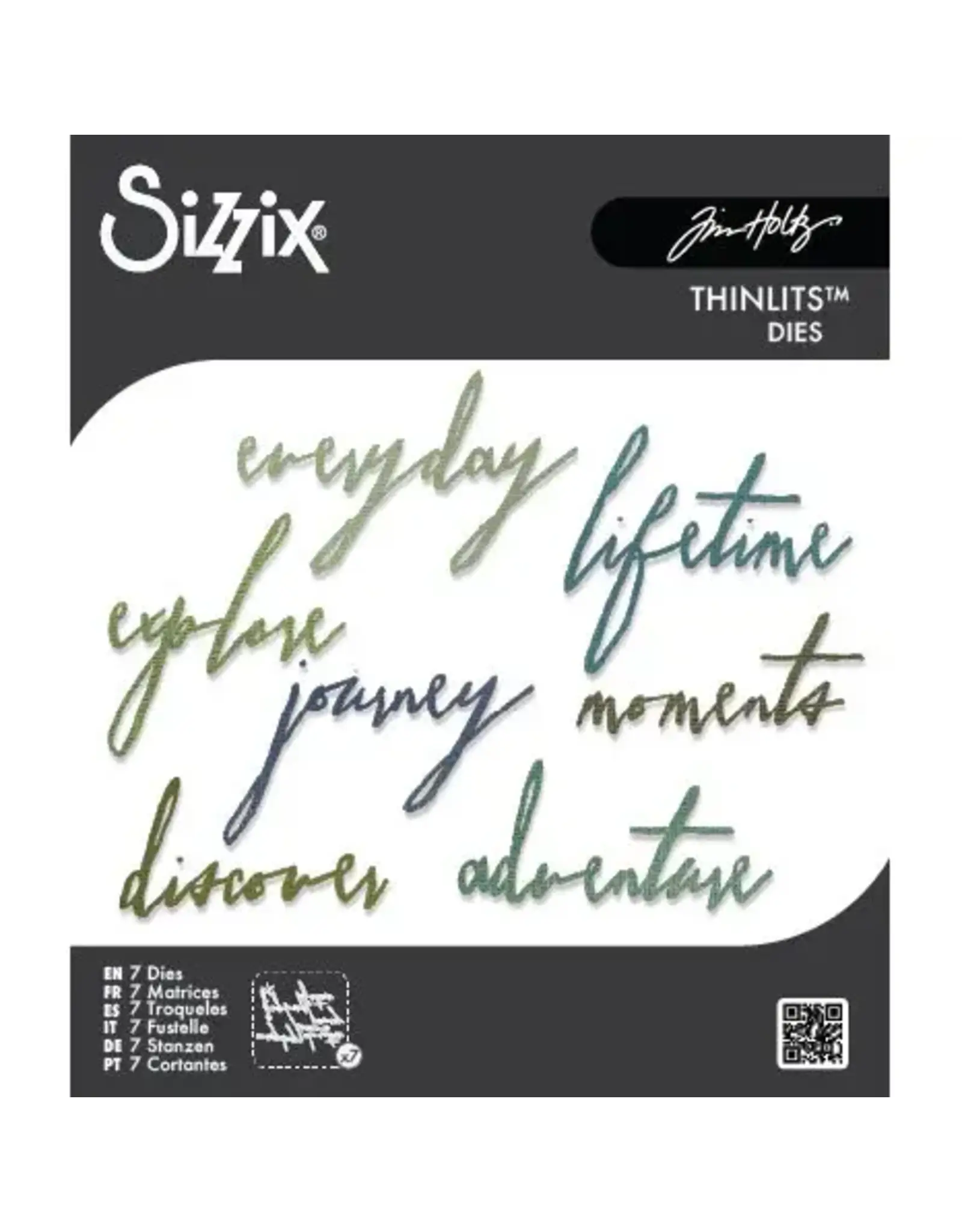 SIZZIX SIZZIX TIM HOLTZ THINLITS HANDWRITTEN JOURNEY DIE SET