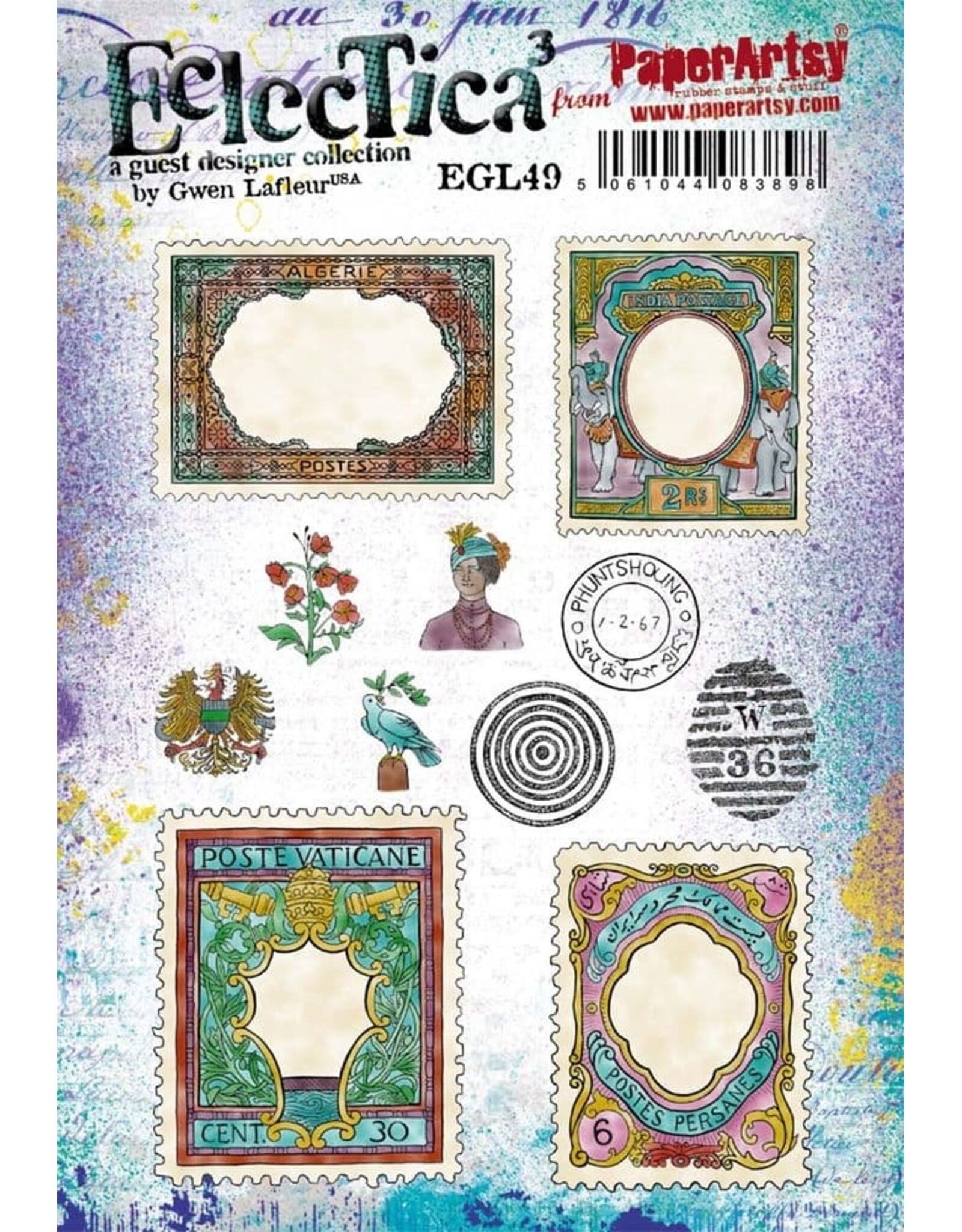 PAPER ARTSY PAPER ARTSY ECLECTICA GWEN LAFLEUR EGL49 CLING STAMP SET