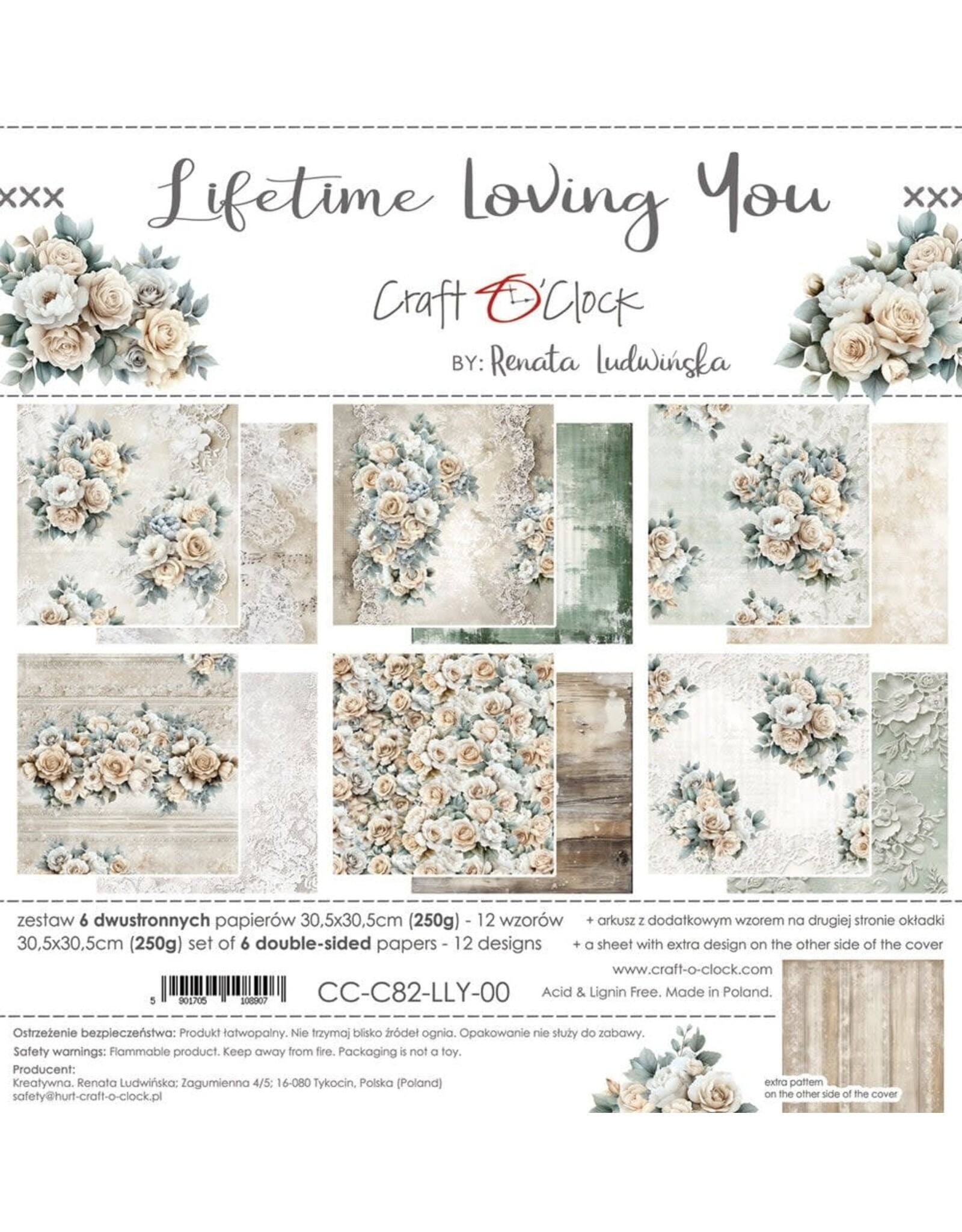 CRAFT O'CLOCK CRAFT O'CLOCK LIFETIME LOVING YOU 12x12 PAPER PAD 6 SHEETS