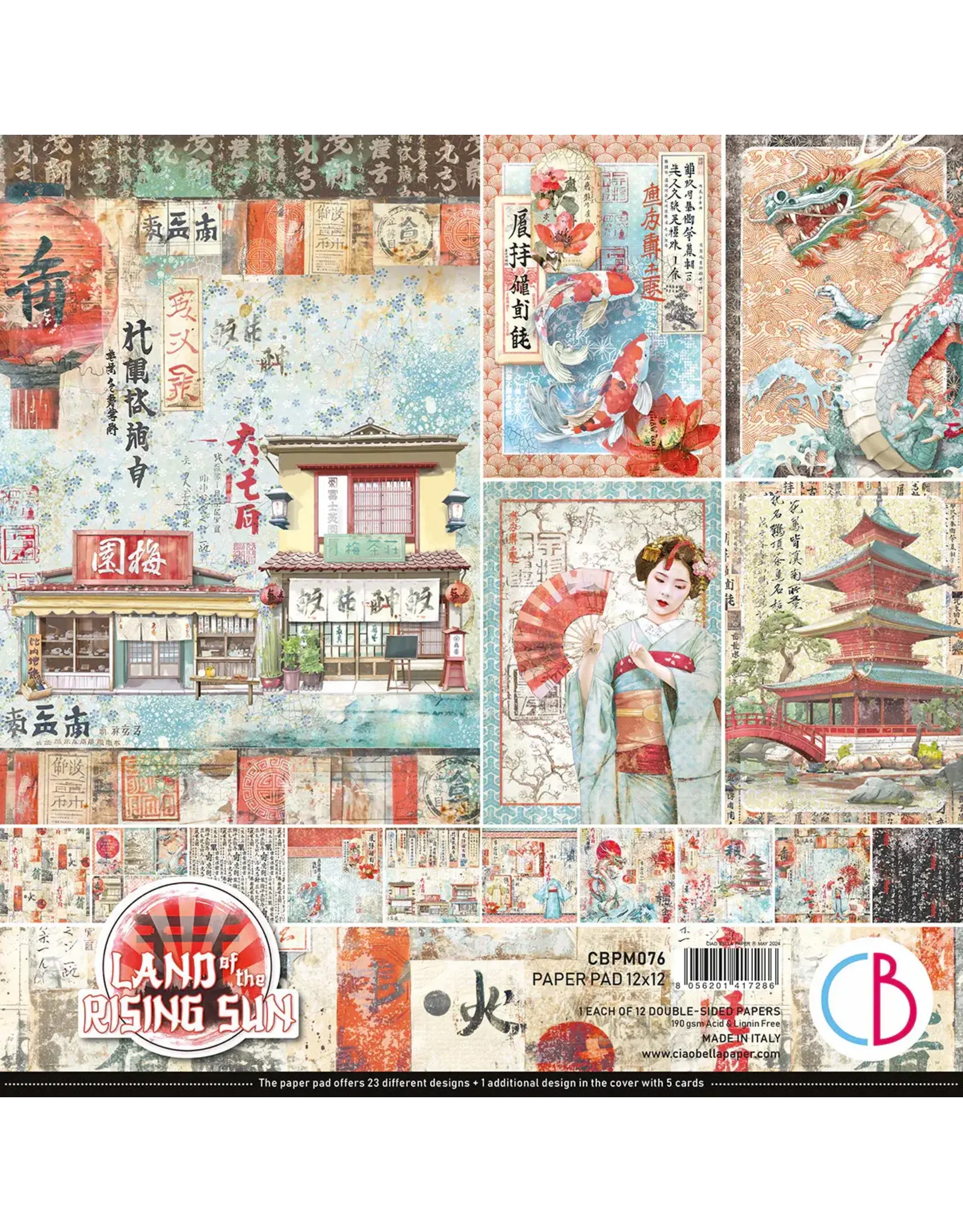 CIAO BELLA CIAO BELLA LAND OF THE RISING SUN 12x12 PAPER PAD 12 SHEETS