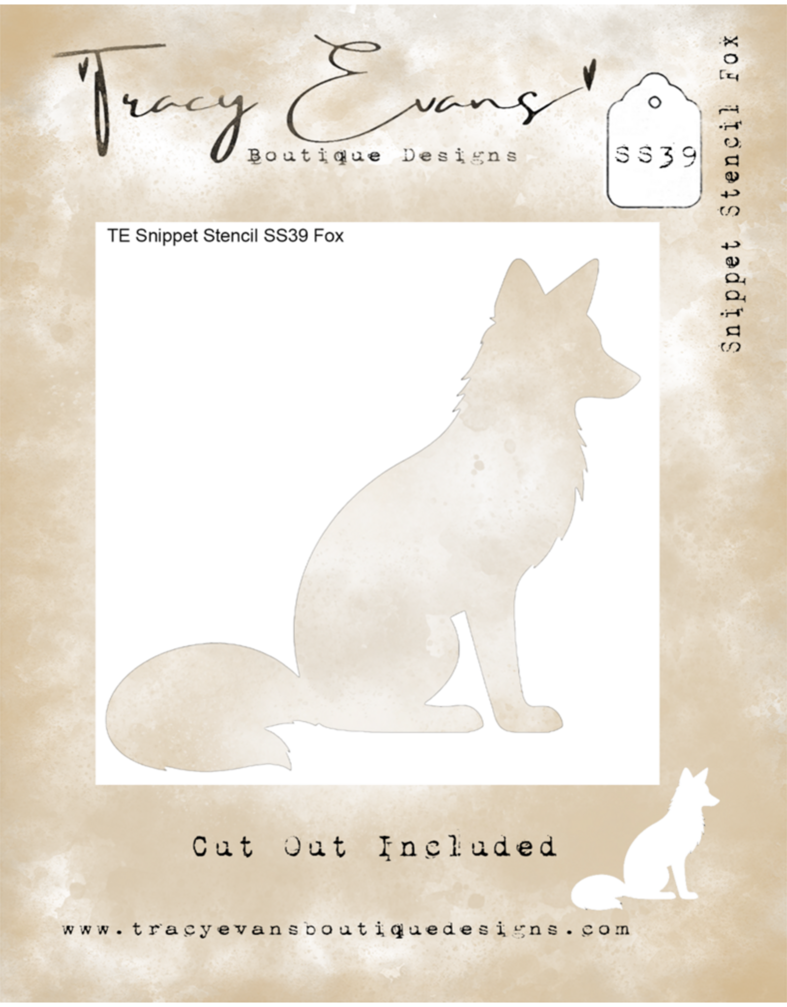 TRACY EVANS TRACY EVANS BOUTIQUE DESIGNS SS39 FOX 4x4 STENCIL