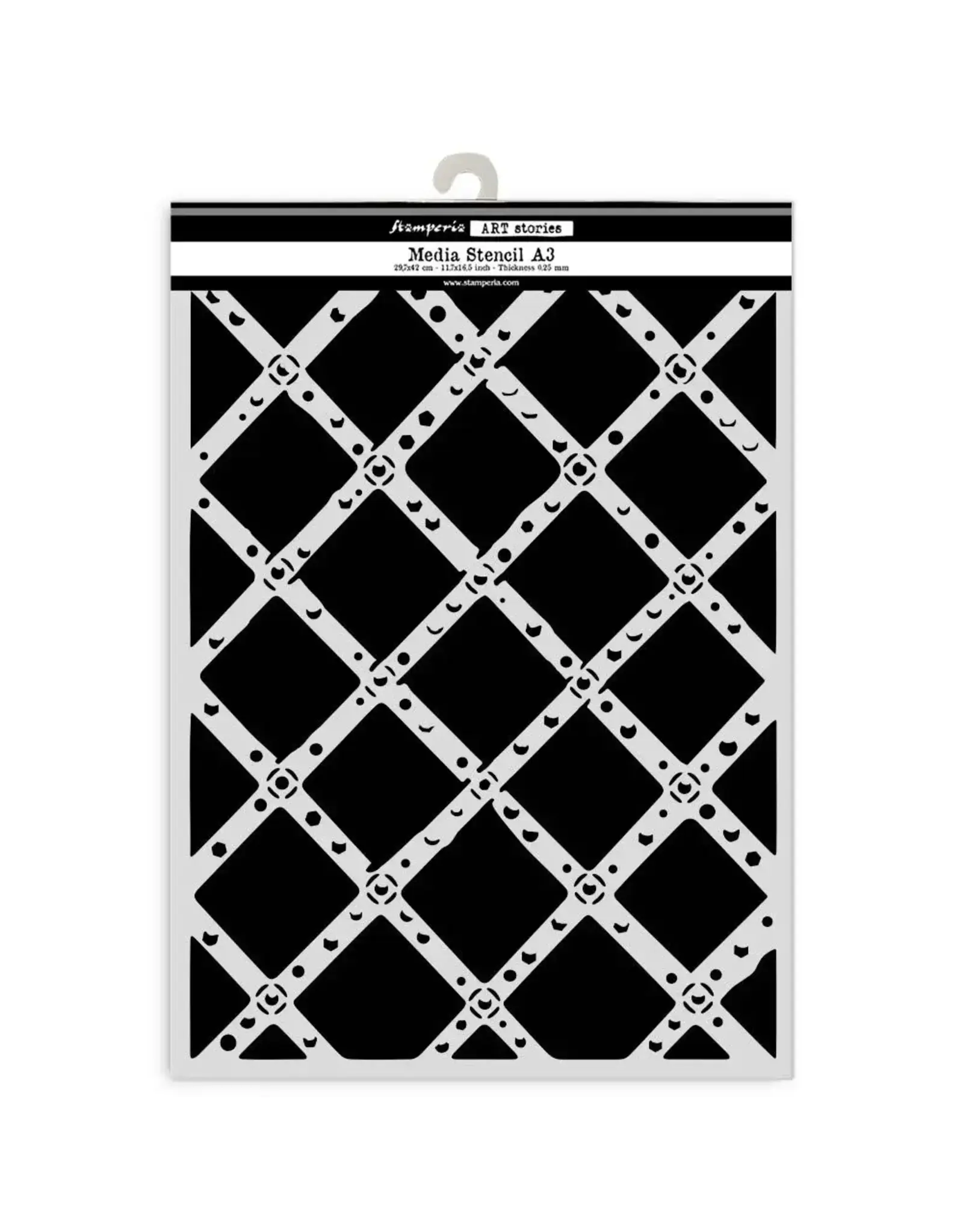 STAMPERIA STAMPERIA ART STORIES DIAMOND GRID A3 STENCIL