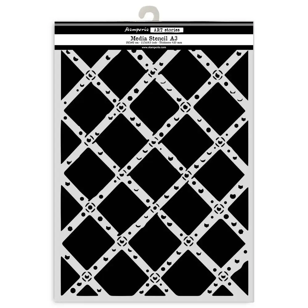 STAMPERIA STAMPERIA ART STORIES DIAMOND GRID A3 STENCIL