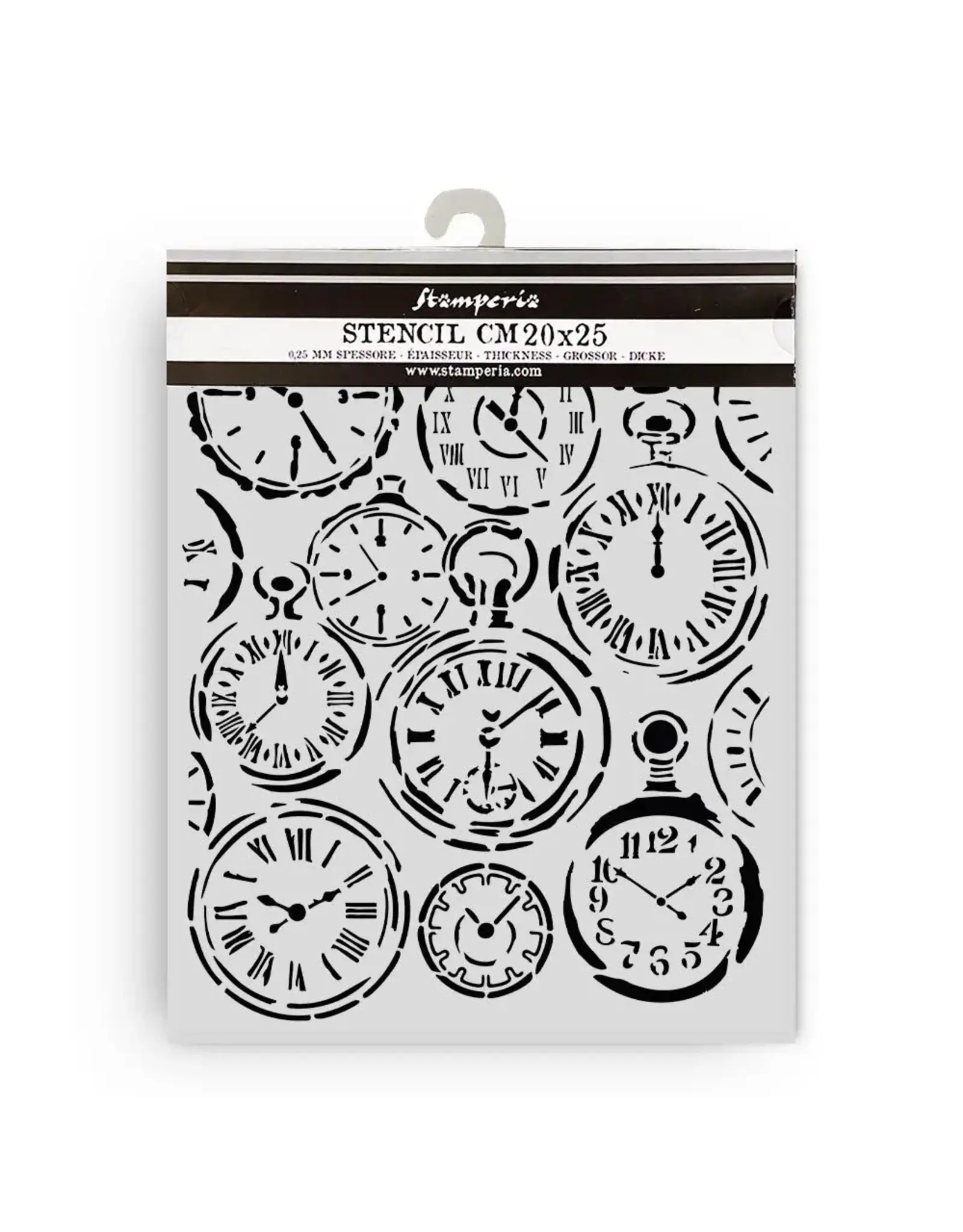 STAMPERIA STAMPERIA GARDENS OF TIME MIXED CLOCKS 20x25cm STENCIL