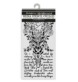 STAMPERIA STAMPERIA GARDENS OF TIME CLOCK AND WRITING 12x25cm STENCIL