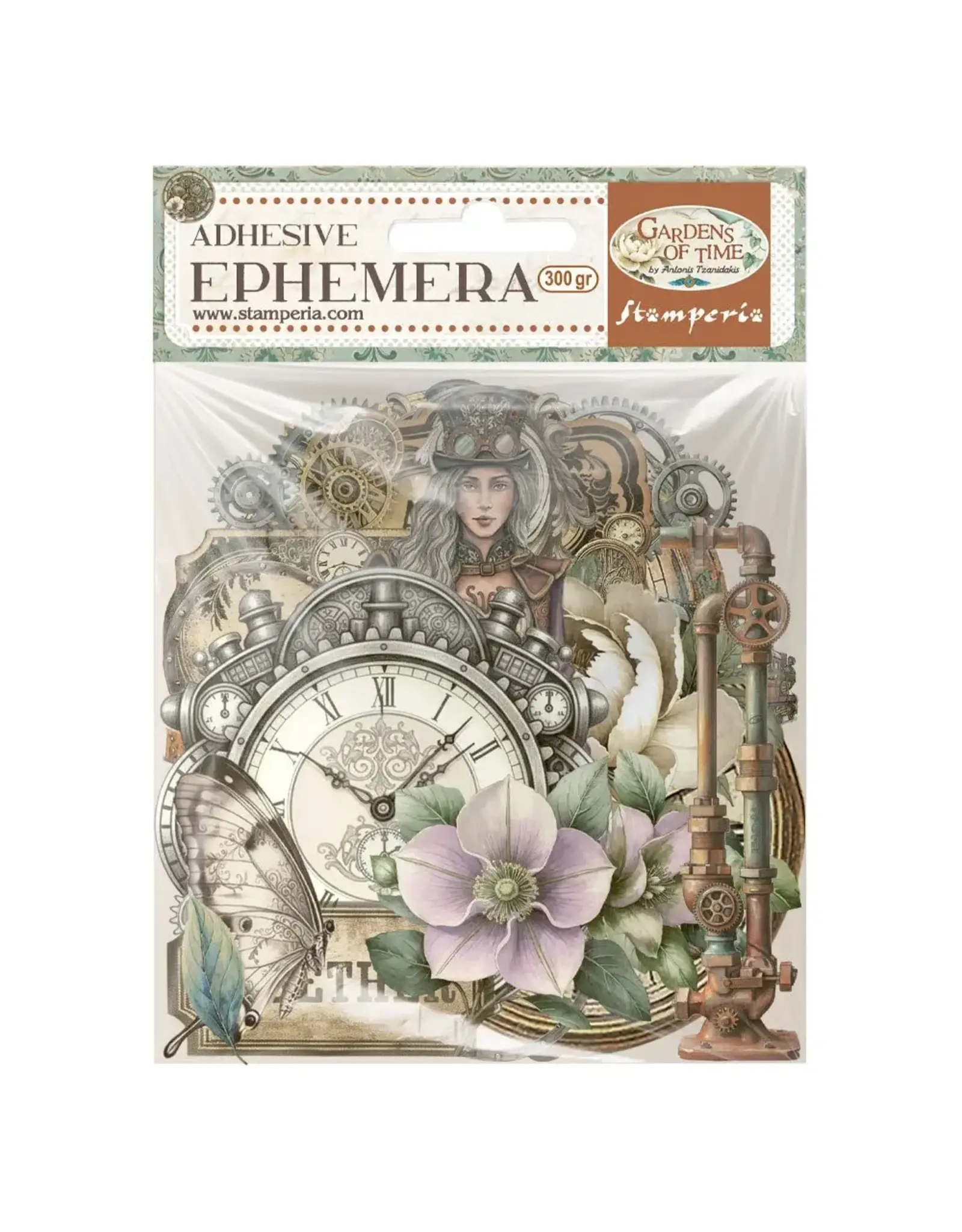 STAMPERIA STAMPERIA GARDENS OF TIME EPHEMERA ADHESIVE PAPER CUT OUTS