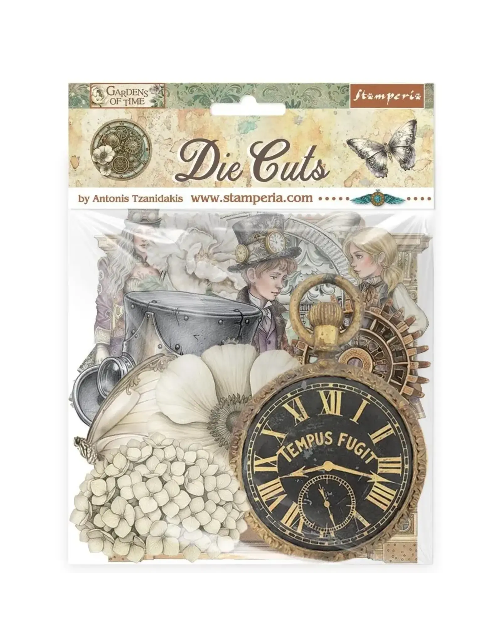 STAMPERIA STAMPERIA GARDENS OF TIME CHIPBOARD DIE CUTS