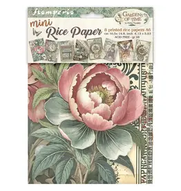STAMPERIA STAMPERIA GARDENS OF TIME A6 MINI RICE PAPER 8/PK
