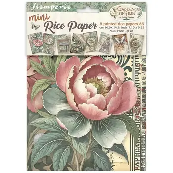 STAMPERIA STAMPERIA GARDENS OF TIME A6 MINI RICE PAPER 8/PK