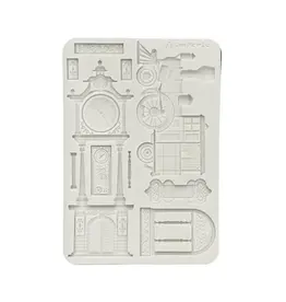 STAMPERIA STAMPERIA GARDENS OF TIME TRAIN AND LONGCASE CLOCK A5 SILICONE MOULD